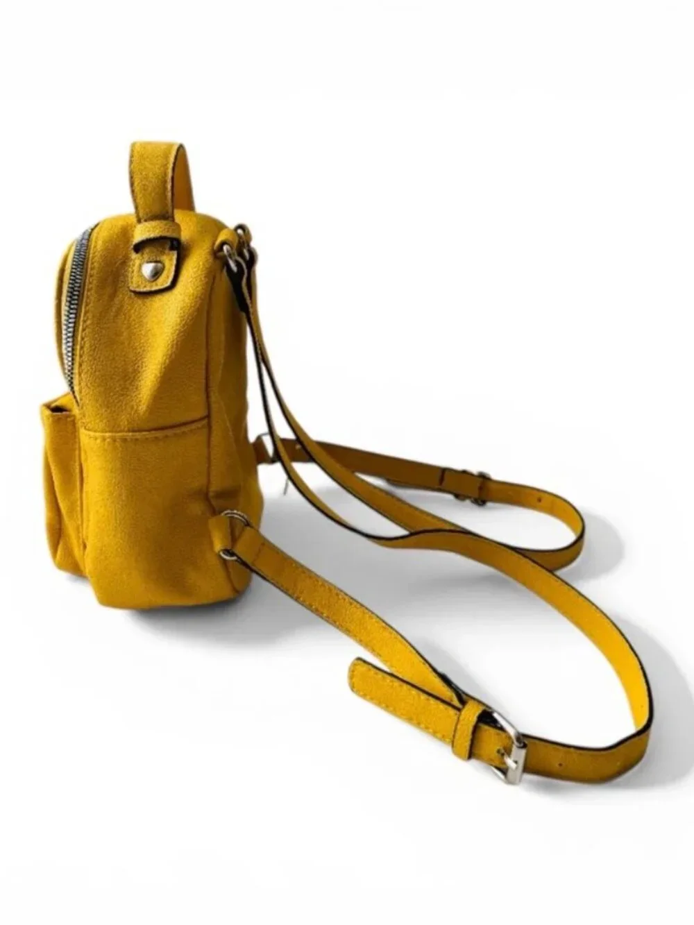 Betsey Johnson Yellow Quilted Mini Backpack with Dog Patch